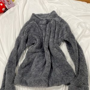 Jane and Bleecker dark grew fuzzy long sleeve